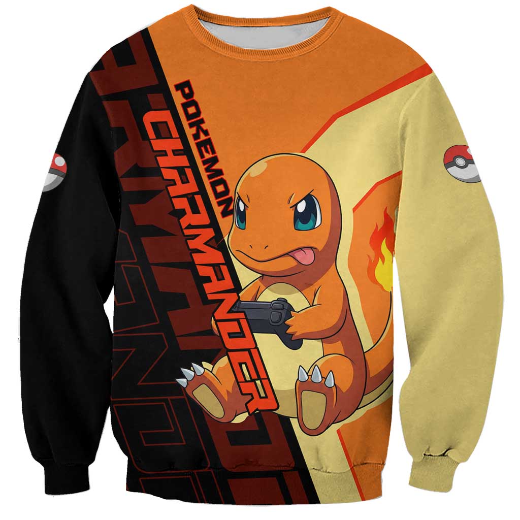 Charmander Poké Sweatshirt Playful Retro Anime Style