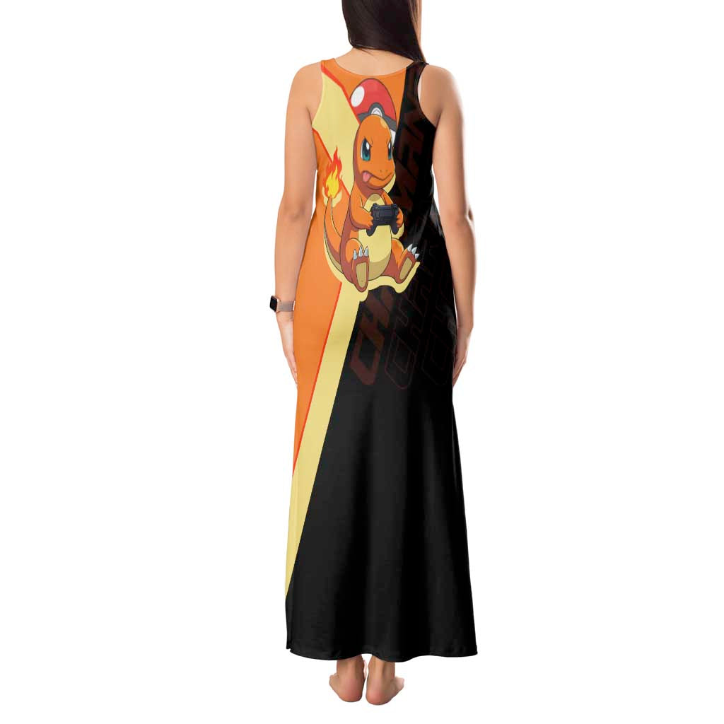 Charmander Poké Tank Maxi Dress Playful Retro Anime Style