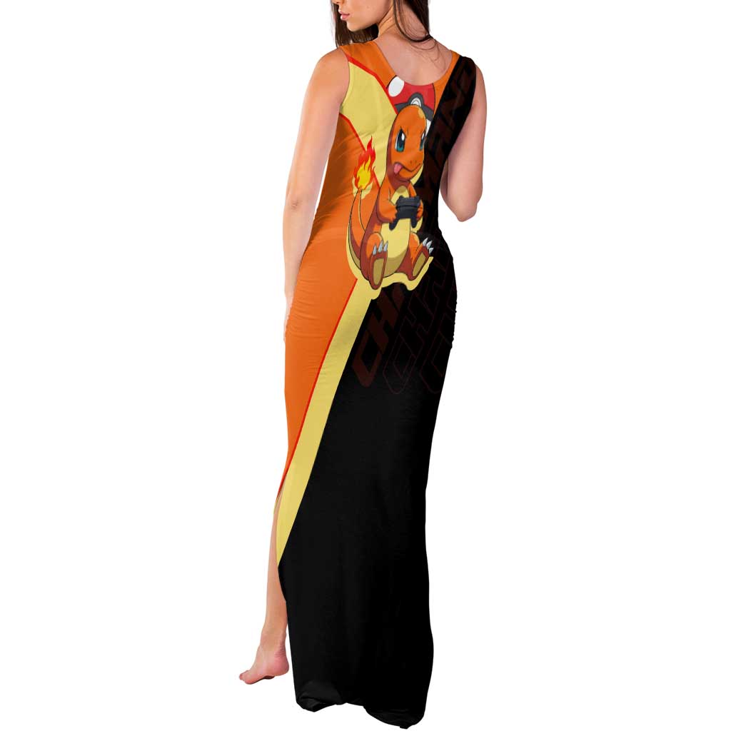 Charmander Poké Tank Maxi Dress Playful Retro Anime Style