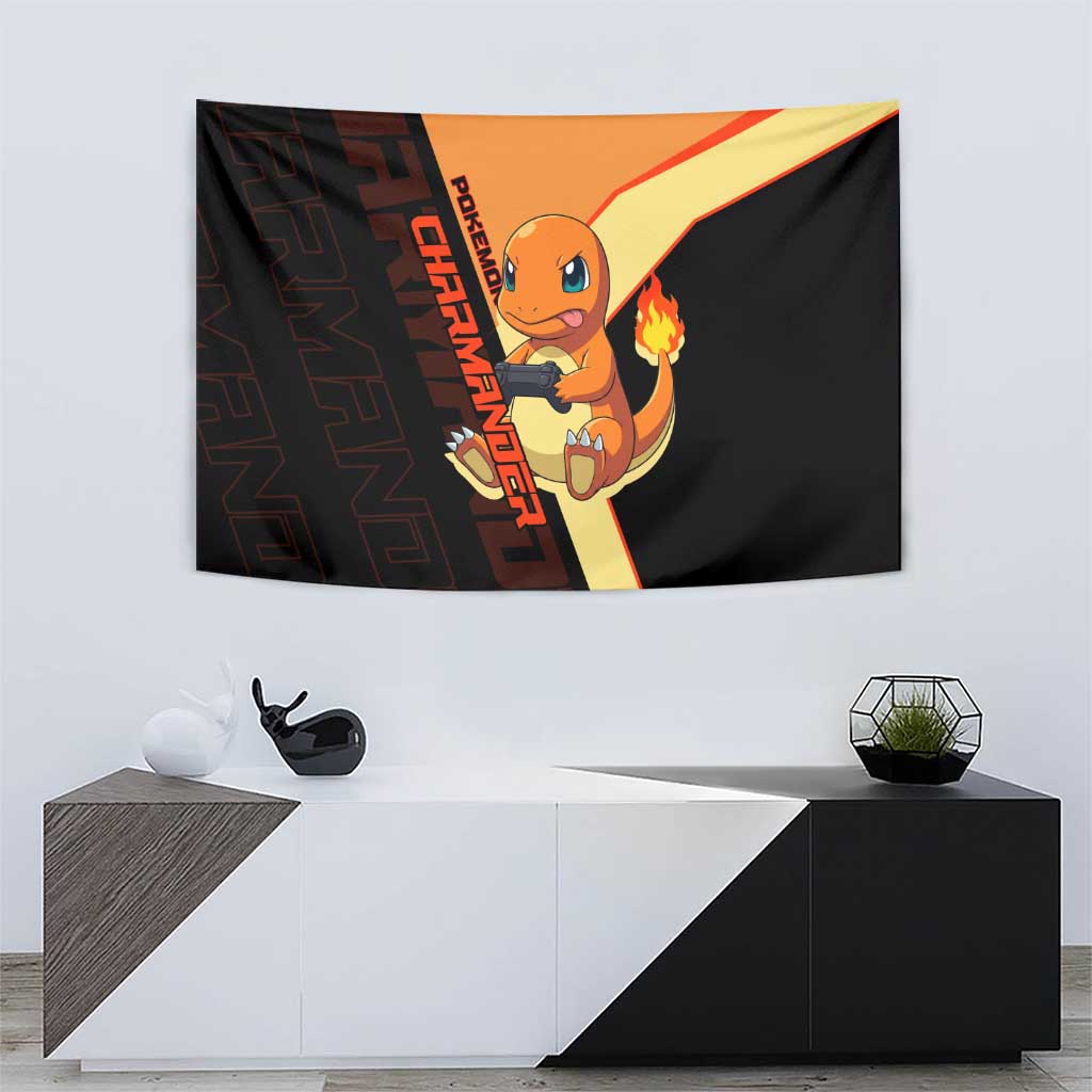 Charmander Poké Tapestry Playful Retro Anime Style