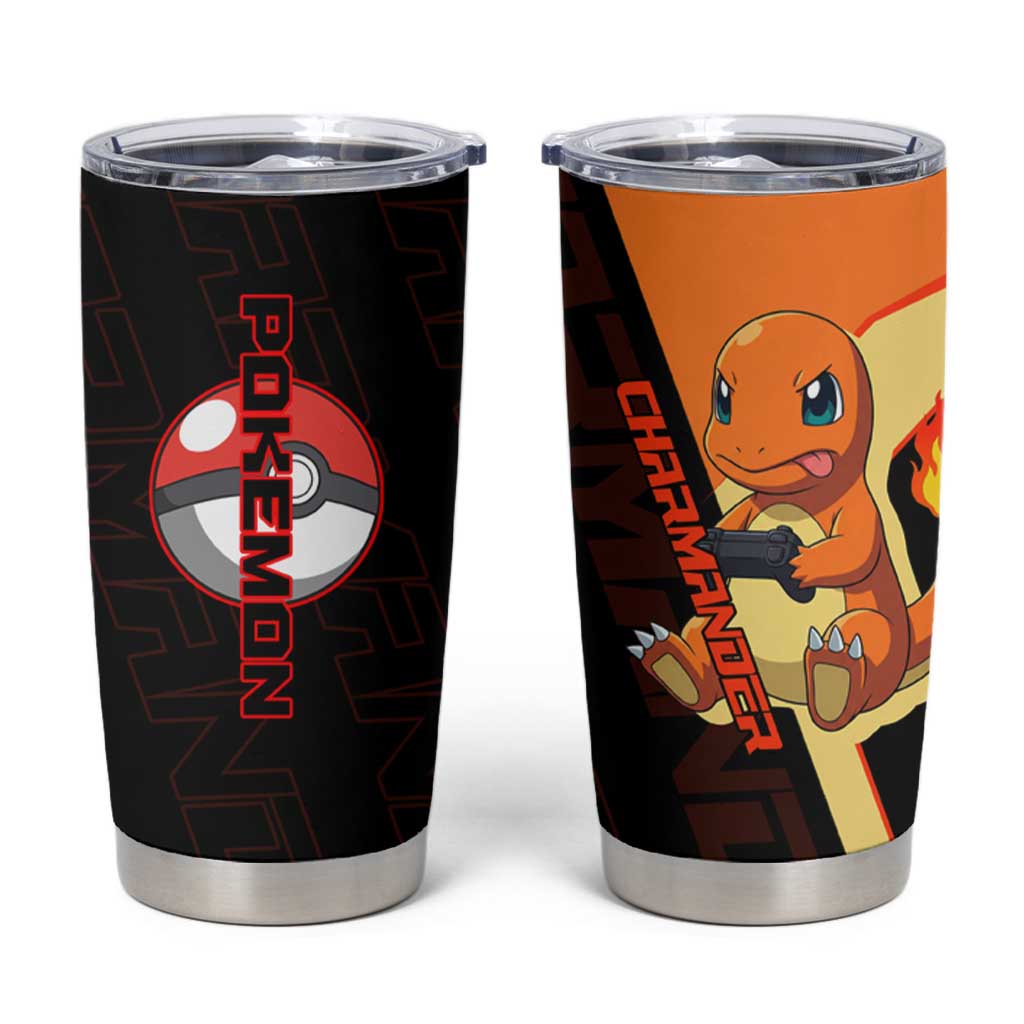 Charmander Poké Tumbler Cup Playful Retro Anime Style