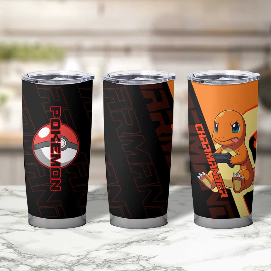 Charmander Poké Tumbler Cup Playful Retro Anime Style