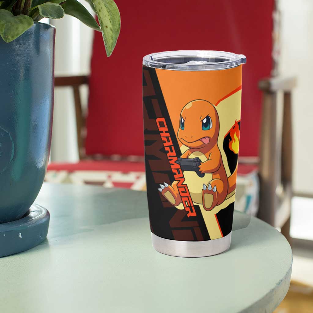 Charmander Poké Tumbler Cup Playful Retro Anime Style