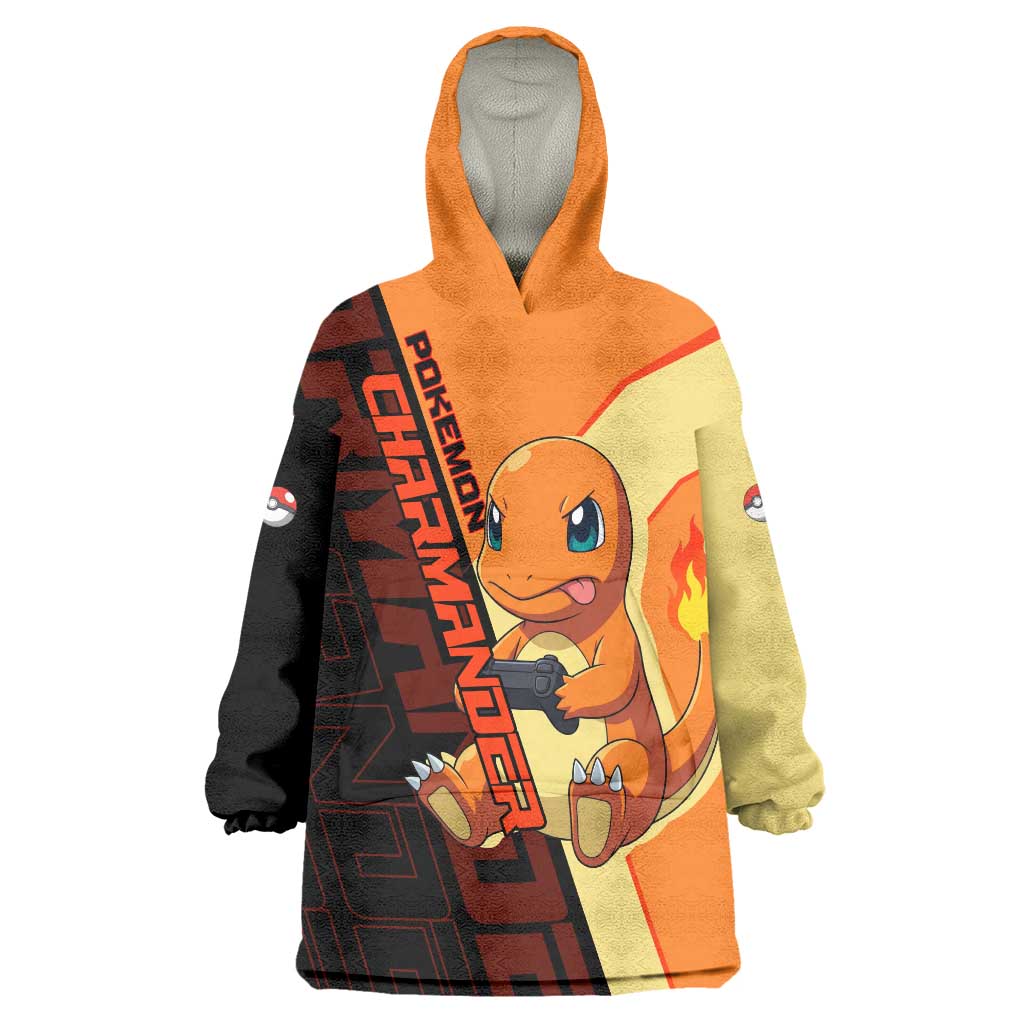 Charmander Poké Wearable Blanket Hoodie Playful Retro Anime Style