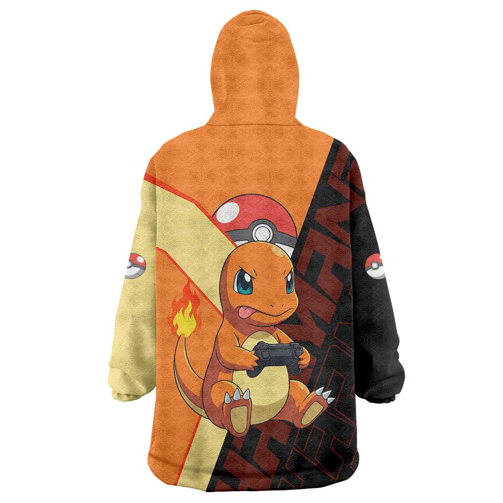 Charmander Poké Wearable Blanket Hoodie Playful Retro Anime Style