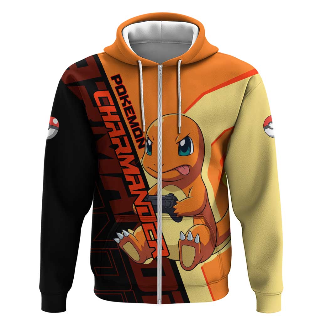 Charmander Poké Zip Hoodie Playful Retro Anime Style