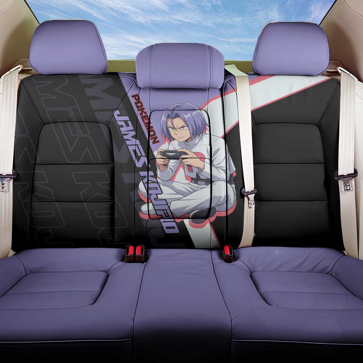 James Kojiro Poké Back Car Seat Cover Classic Villain Anime Style
