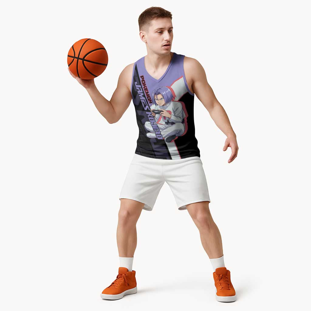 James Kojiro Poké Basketball Jersey Classic Villain Anime Style