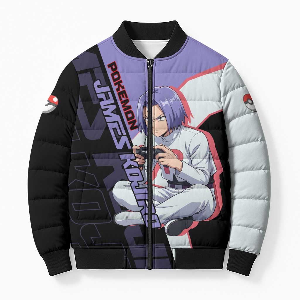 James Kojiro Poké Bomber Puffer Jacket Classic Villain Anime Style