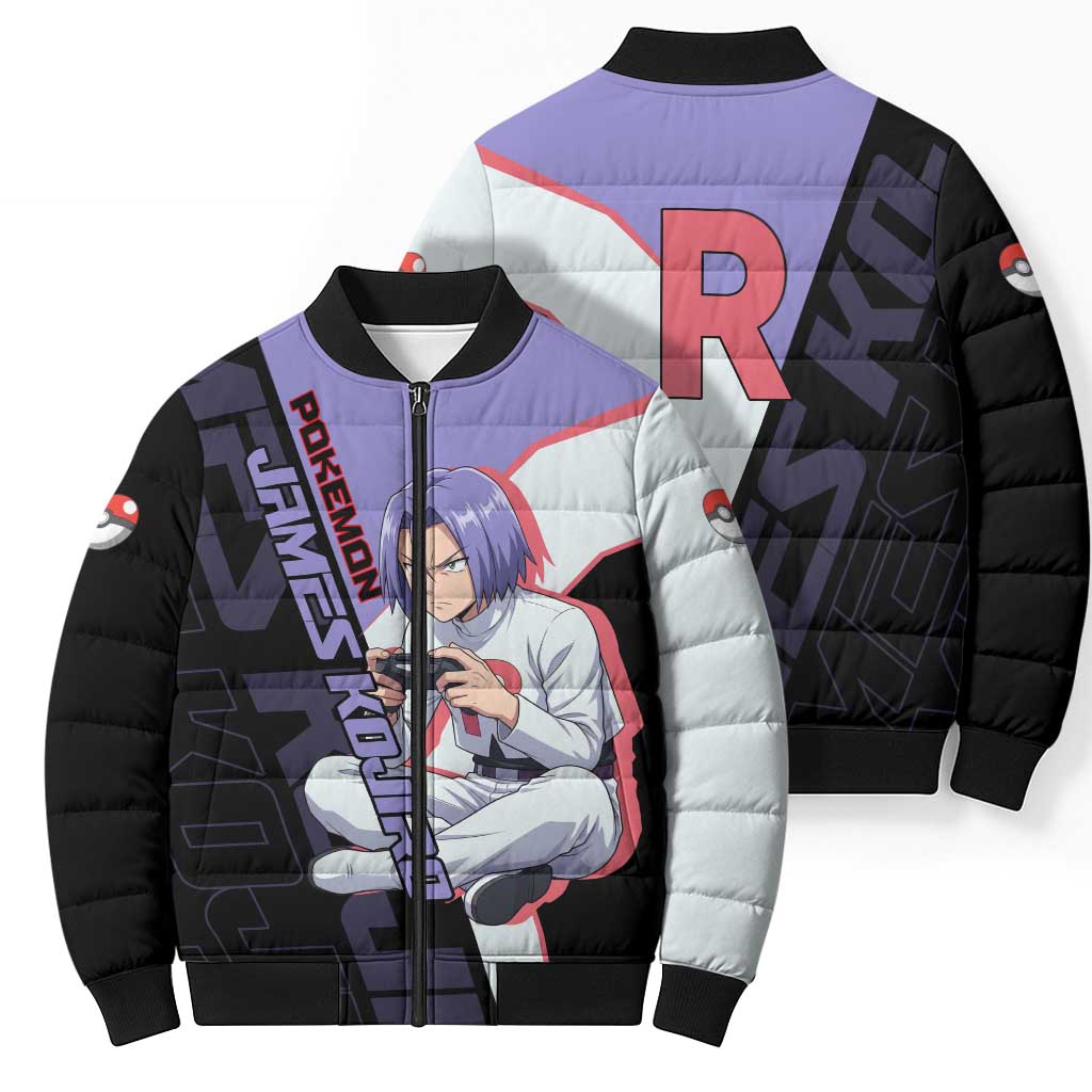James Kojiro Poké Bomber Puffer Jacket Classic Villain Anime Style