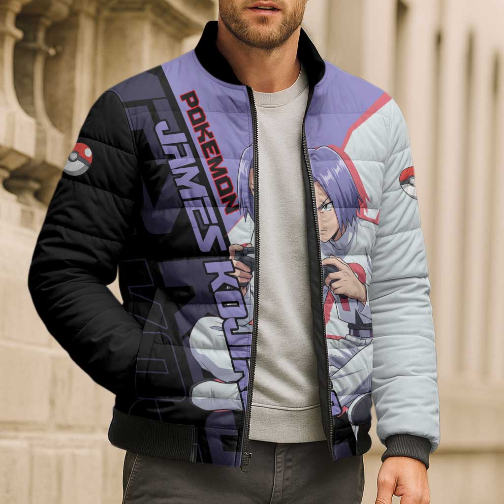 James Kojiro Poké Bomber Puffer Jacket Classic Villain Anime Style