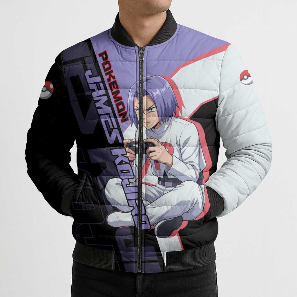 James Kojiro Poké Bomber Puffer Jacket Classic Villain Anime Style