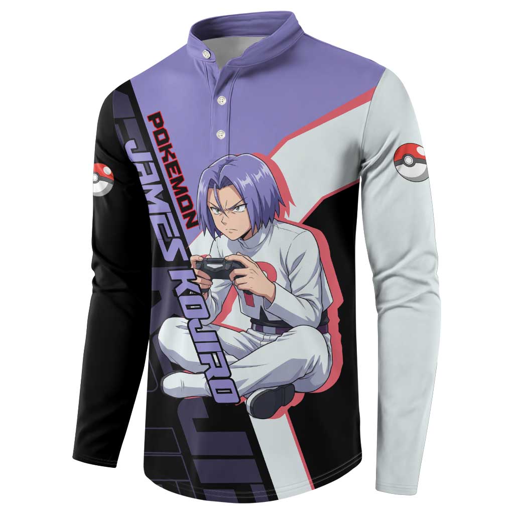 James Kojiro Poké Button Sweatshirt Classic Villain Anime Style