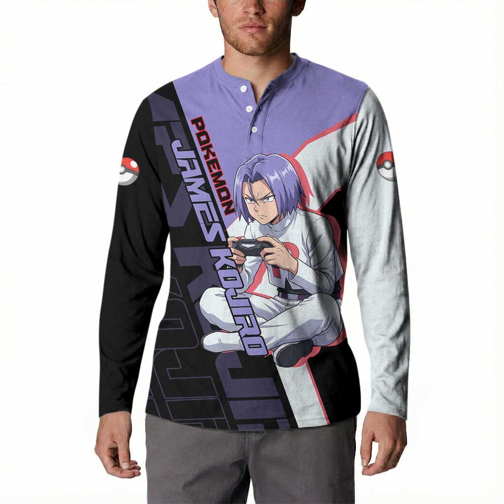 James Kojiro Poké Button Sweatshirt Classic Villain Anime Style