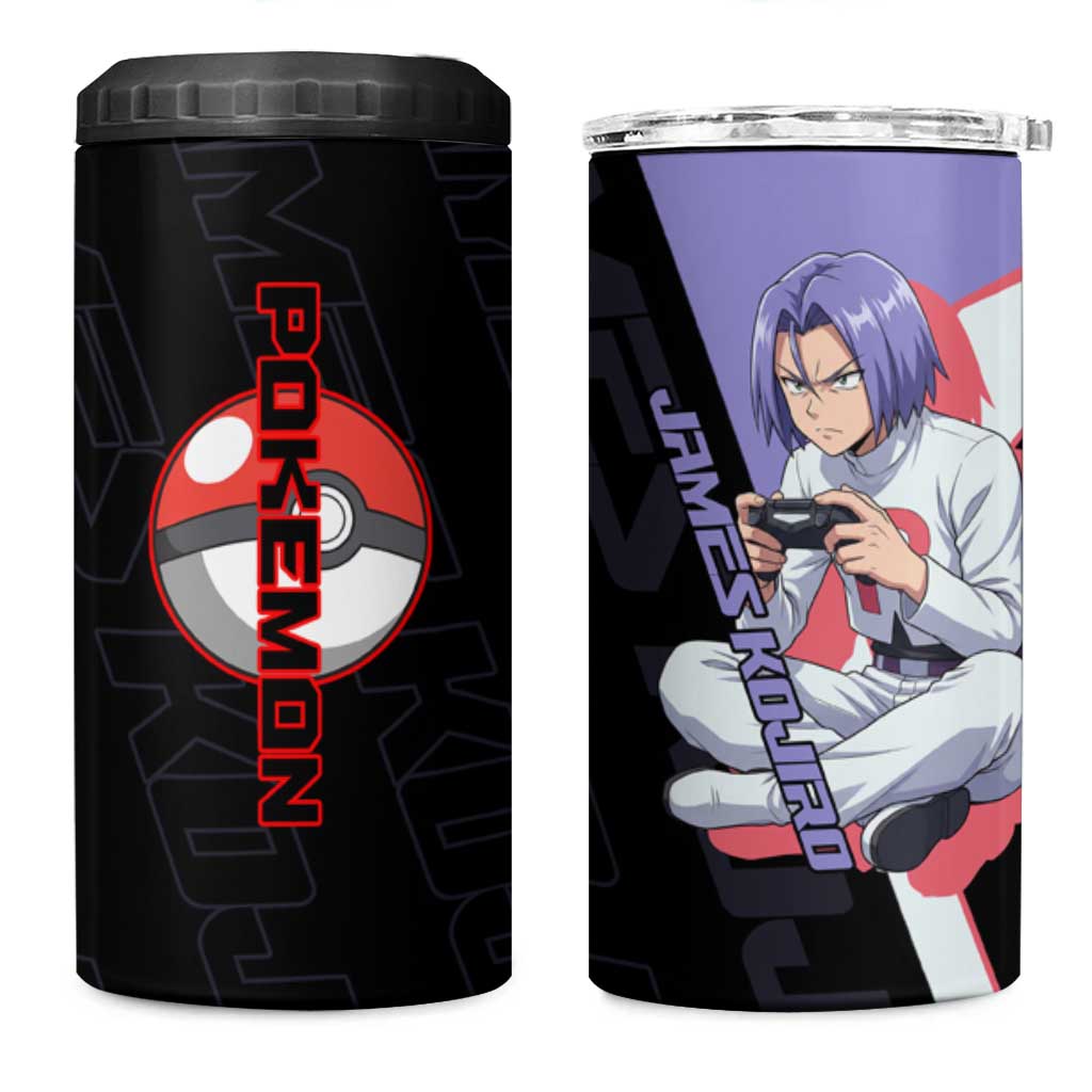 James Kojiro Poké 4 in 1 Can Cooler Tumbler Classic Villain Anime Style