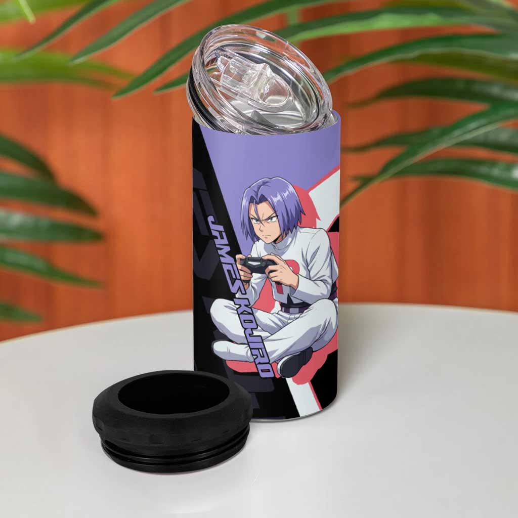 James Kojiro Poké 4 in 1 Can Cooler Tumbler Classic Villain Anime Style