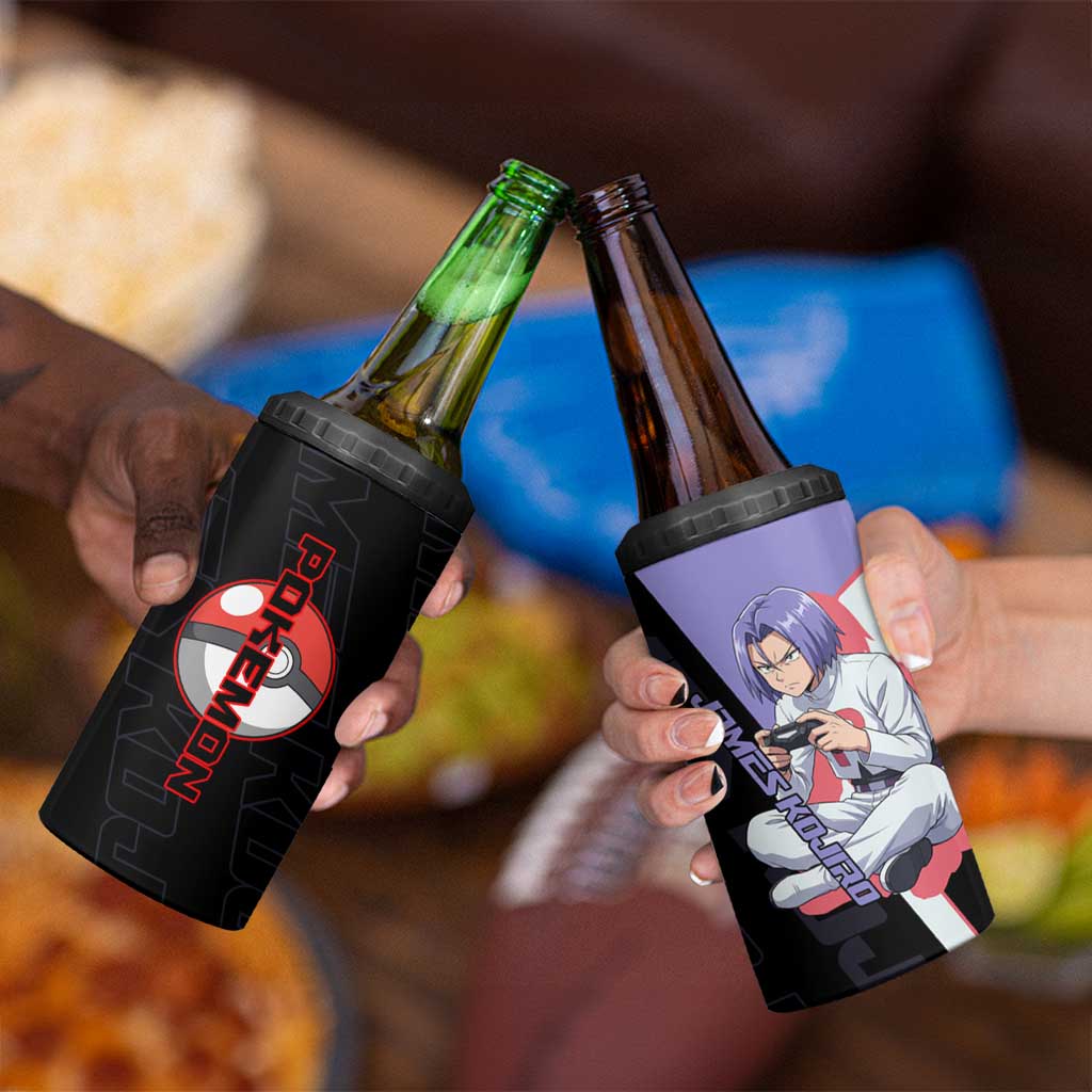 James Kojiro Poké 4 in 1 Can Cooler Tumbler Classic Villain Anime Style