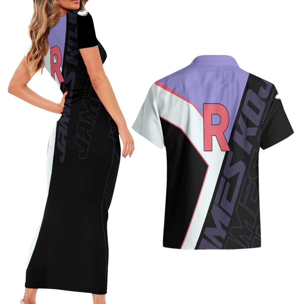 James Kojiro Poké Couples Matching Short Sleeve Bodycon Dress and Hawaiian Shirt Classic Villain Anime Style