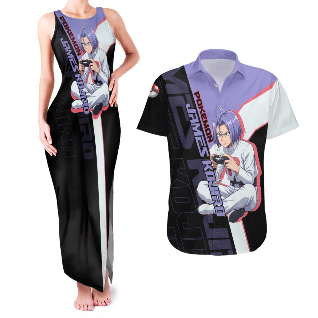 James Kojiro Poké Couples Matching Tank Maxi Dress and Hawaiian Shirt Classic Villain Anime Style
