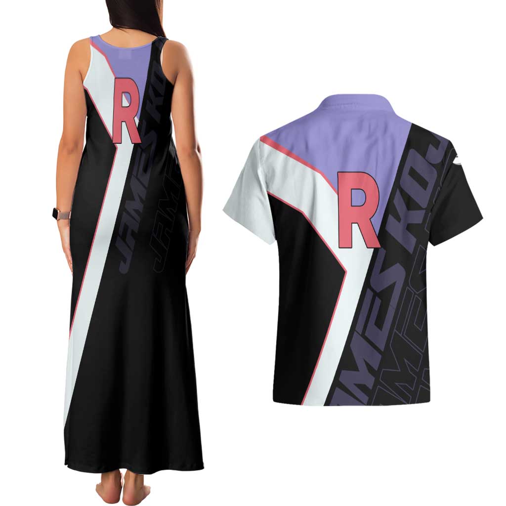 James Kojiro Poké Couples Matching Tank Maxi Dress and Hawaiian Shirt Classic Villain Anime Style