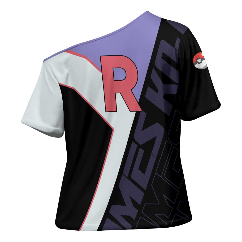 James Kojiro Poké Cross Shoulder Shirt Classic Villain Anime Style