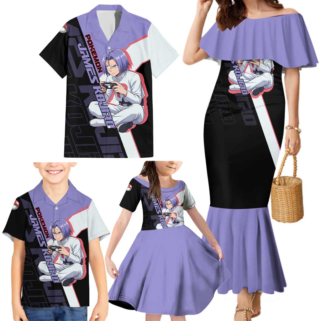 James Kojiro Poké Family Matching Mermaid Dress and Hawaiian Shirt Classic Villain Anime Style