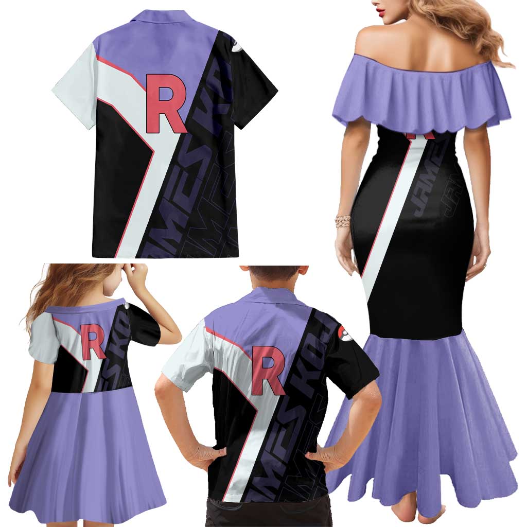 James Kojiro Poké Family Matching Mermaid Dress and Hawaiian Shirt Classic Villain Anime Style