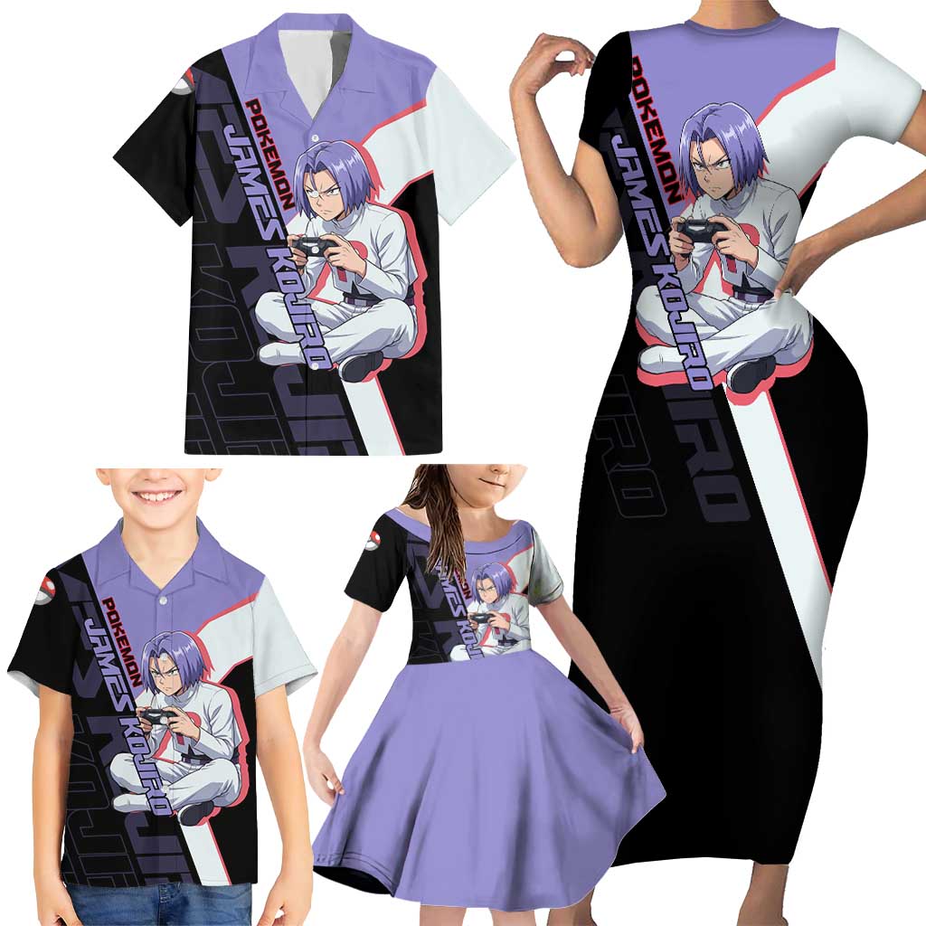 James Kojiro Poké Family Matching Short Sleeve Bodycon Dress and Hawaiian Shirt Classic Villain Anime Style