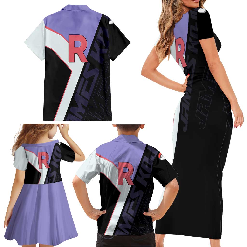 James Kojiro Poké Family Matching Short Sleeve Bodycon Dress and Hawaiian Shirt Classic Villain Anime Style