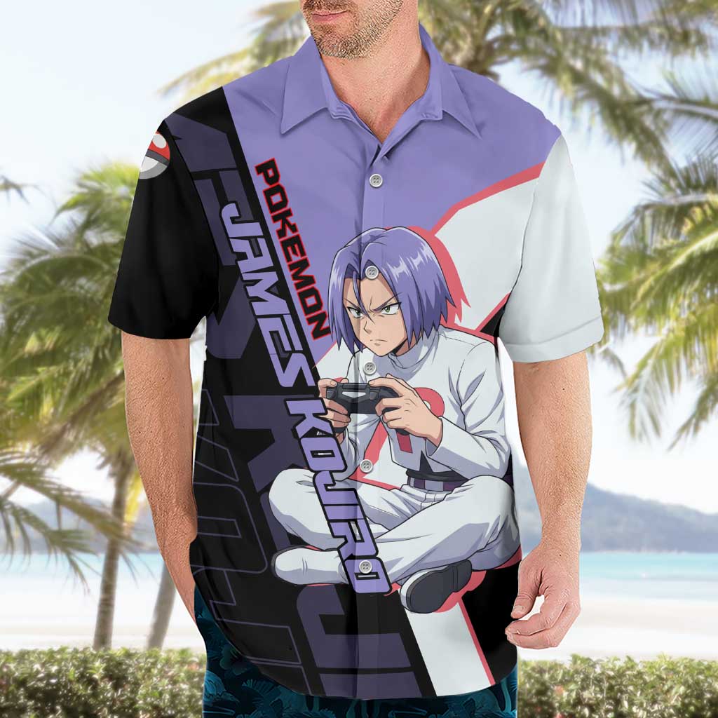 James Kojiro Poké Hawaiian Shirt Classic Villain Anime Style