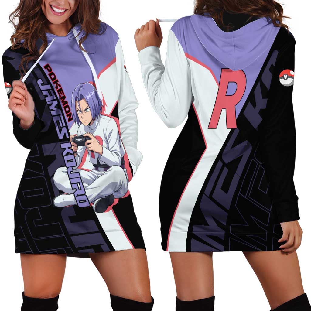 James Kojiro Poké Hoodie Dress Classic Villain Anime Style