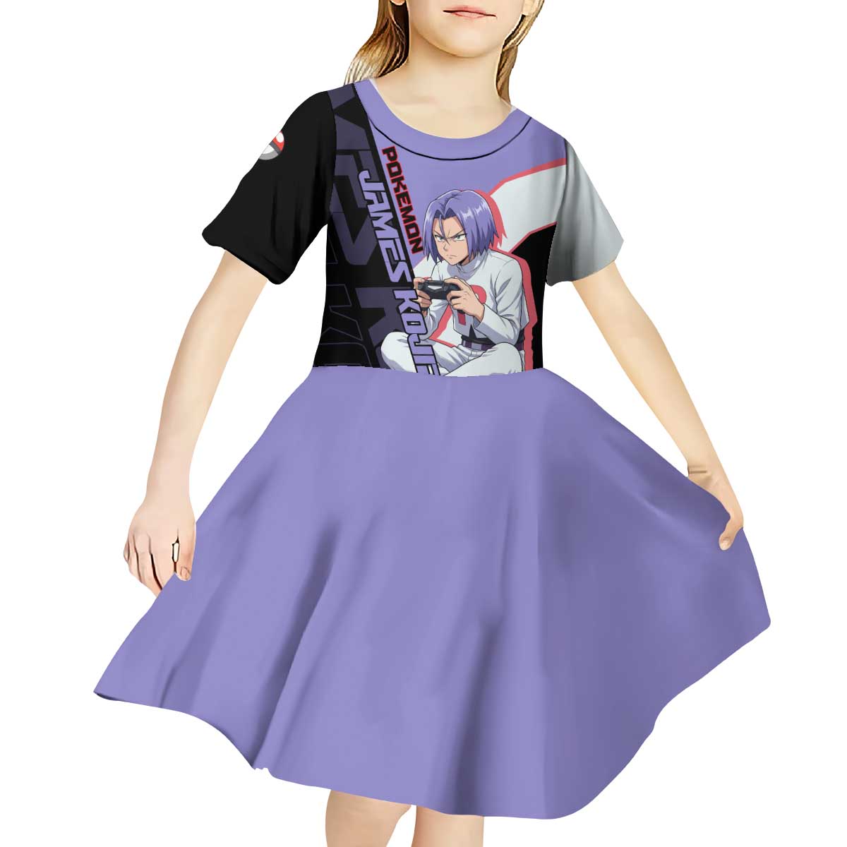 James Kojiro Poké Kid Short Sleeve Dress Classic Villain Anime Style