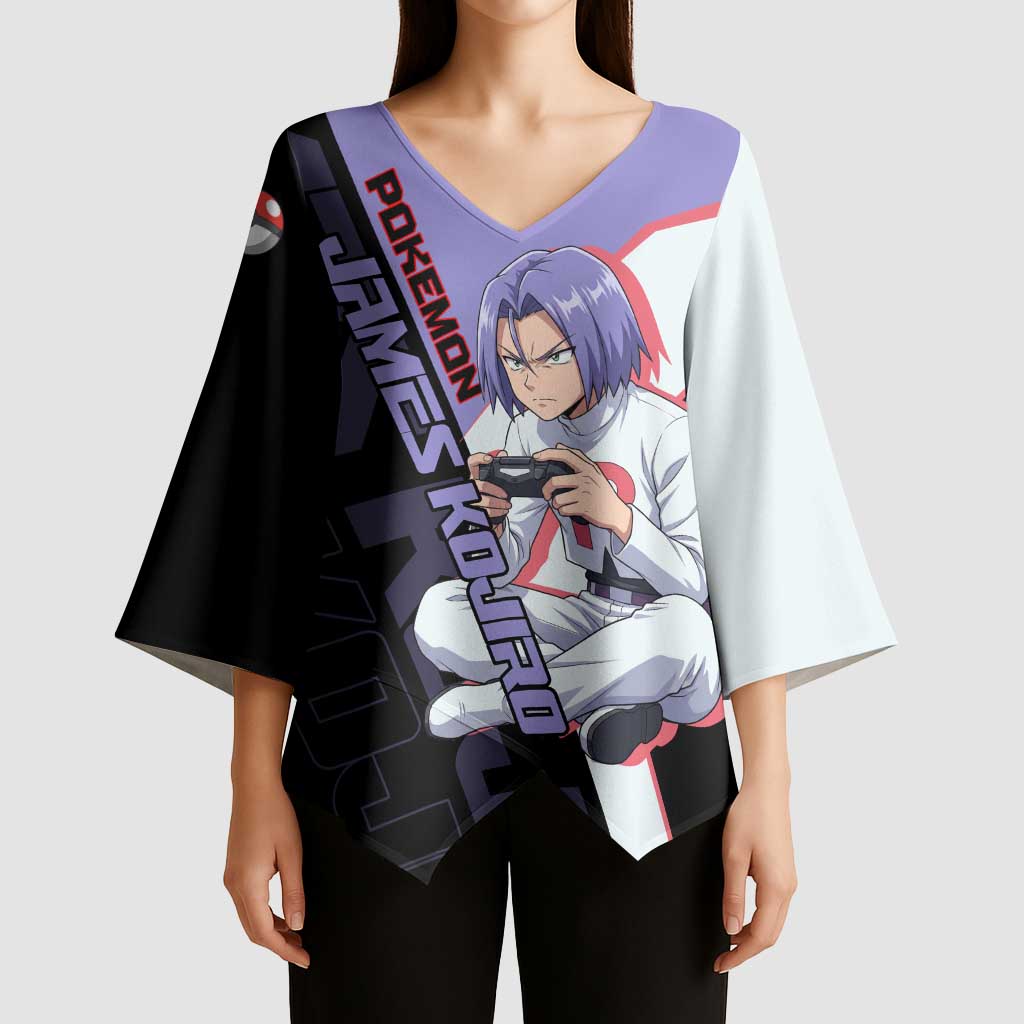 James Kojiro Poké Kimono Sleeve Blouse Classic Villain Anime Style