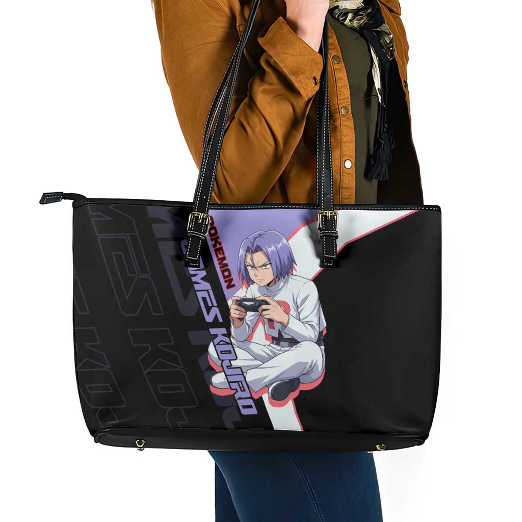 James Kojiro Poké Leather Tote Bag Classic Villain Anime Style