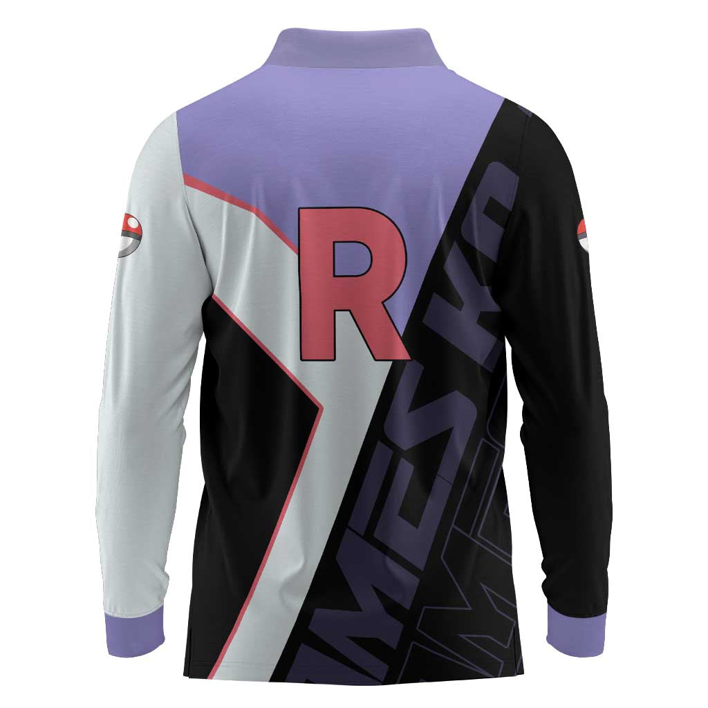 James Kojiro Poké Long Sleeve Polo Shirt Classic Villain Anime Style