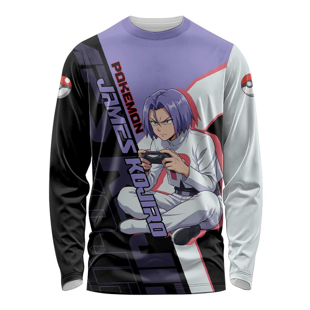 James Kojiro Poké Long Sleeve Shirt Classic Villain Anime Style
