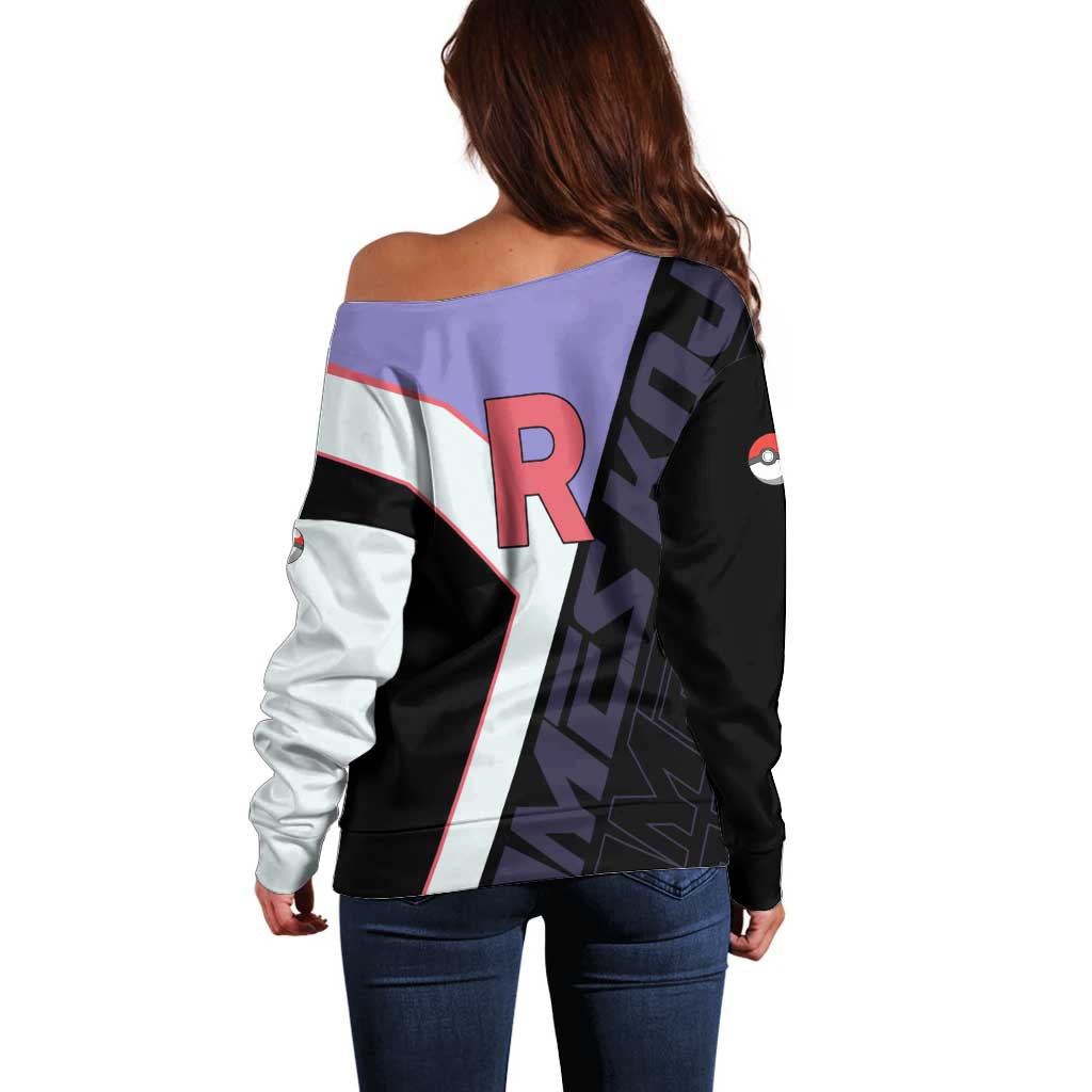 James Kojiro Poké Off Shoulder Sweater Classic Villain Anime Style