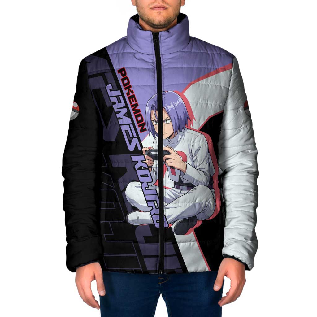 James Kojiro Poké Padded Jacket Classic Villain Anime Style