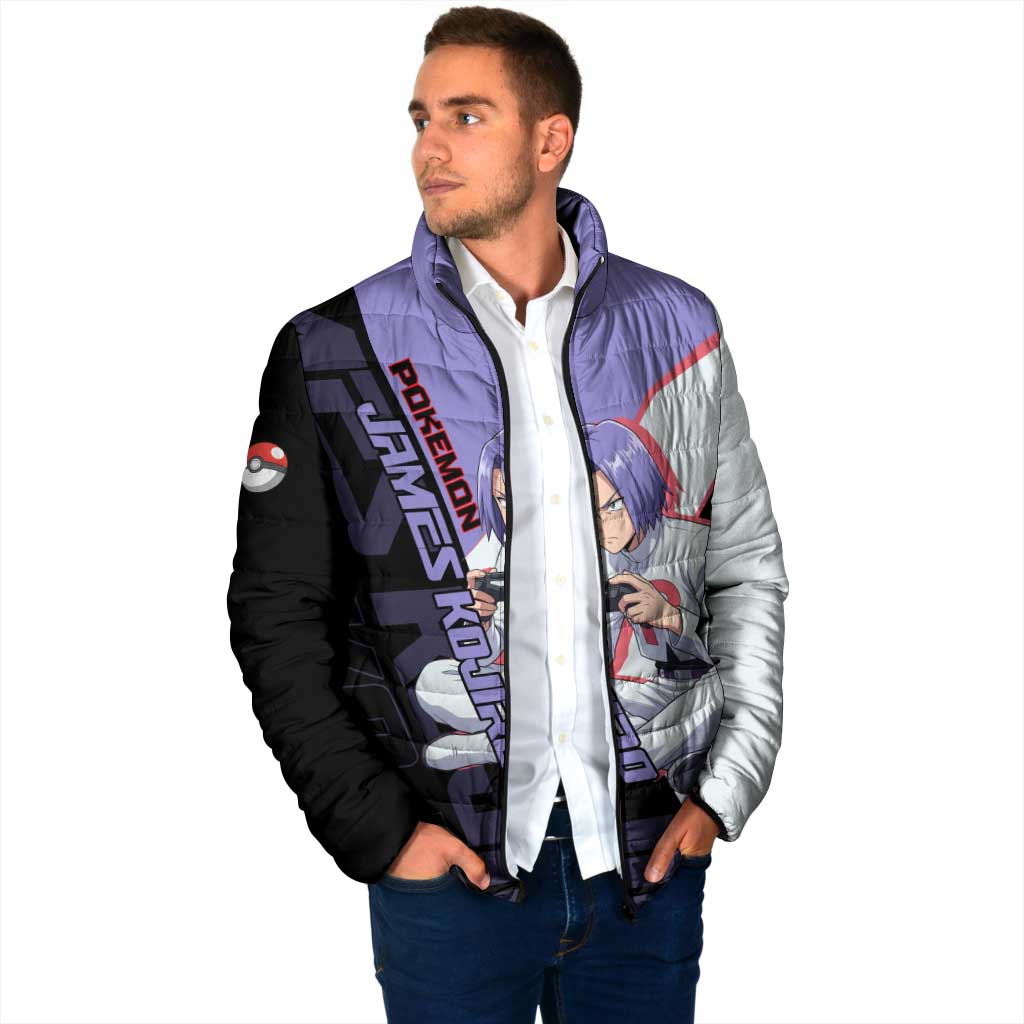 James Kojiro Poké Padded Jacket Classic Villain Anime Style