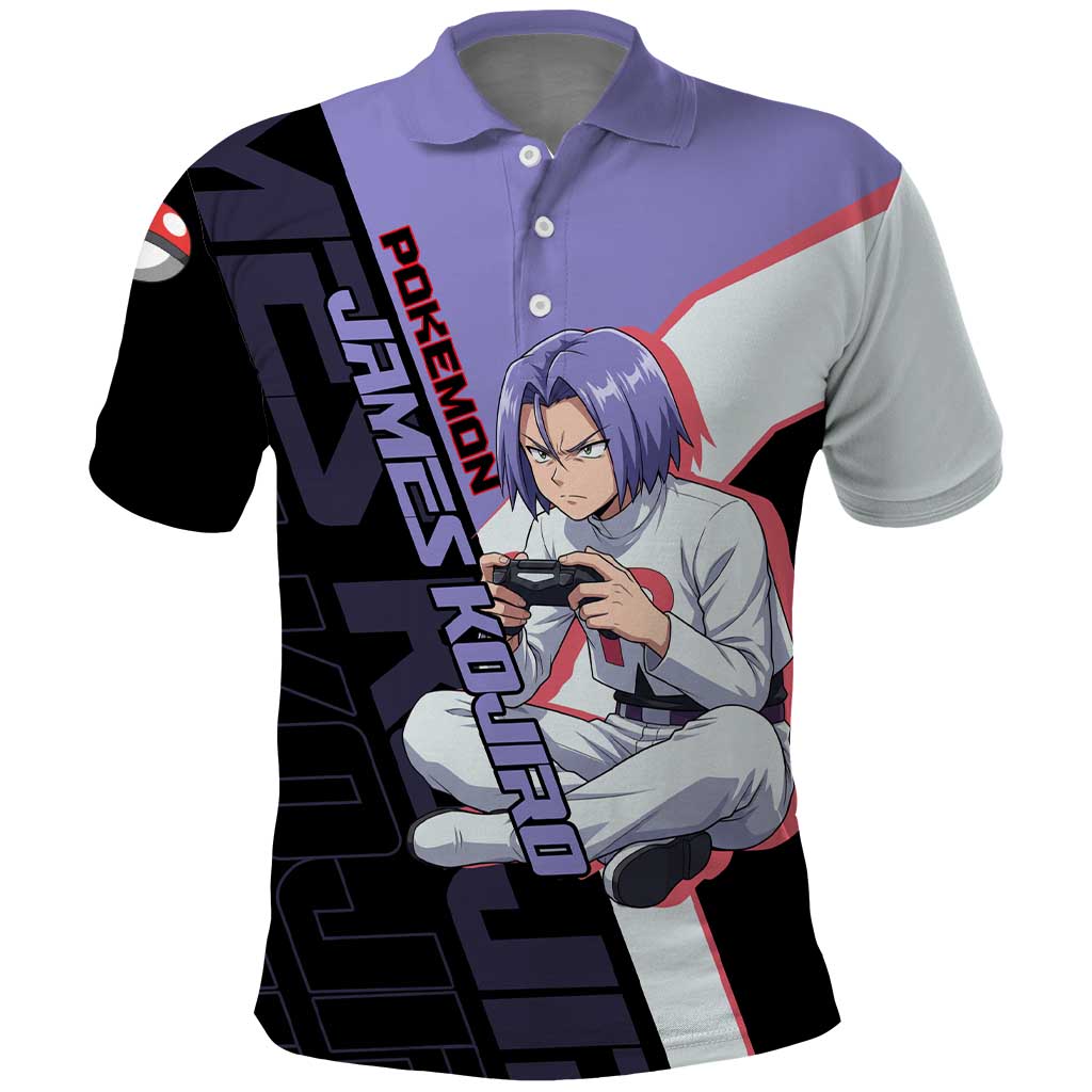 James Kojiro Poké Polo Shirt Classic Villain Anime Style
