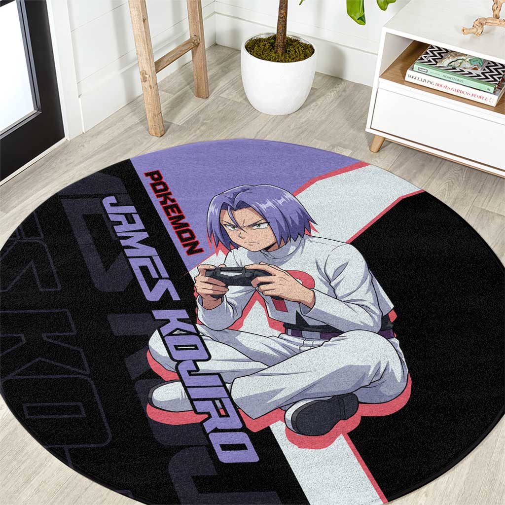 James Kojiro Poké Round Carpet Classic Villain Anime Style