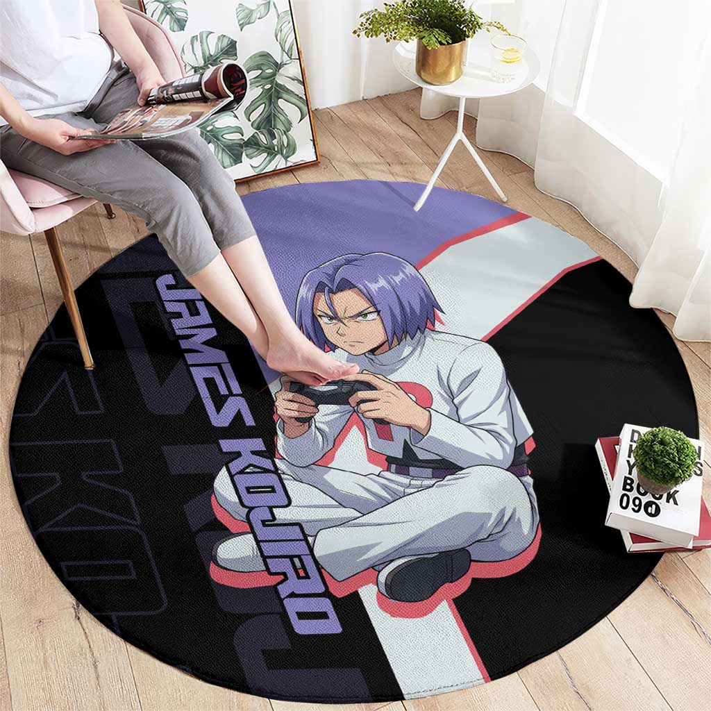 James Kojiro Poké Round Carpet Classic Villain Anime Style