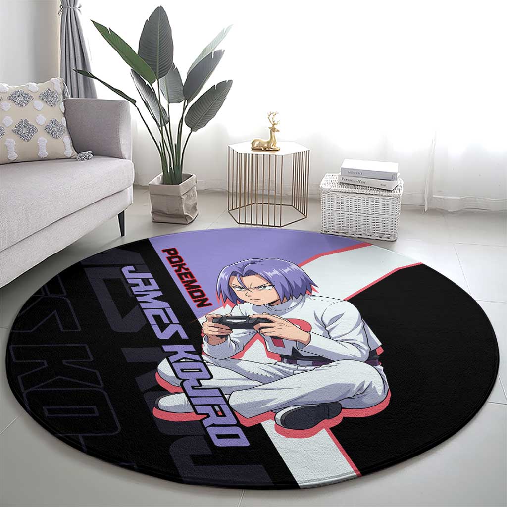 James Kojiro Poké Round Carpet Classic Villain Anime Style
