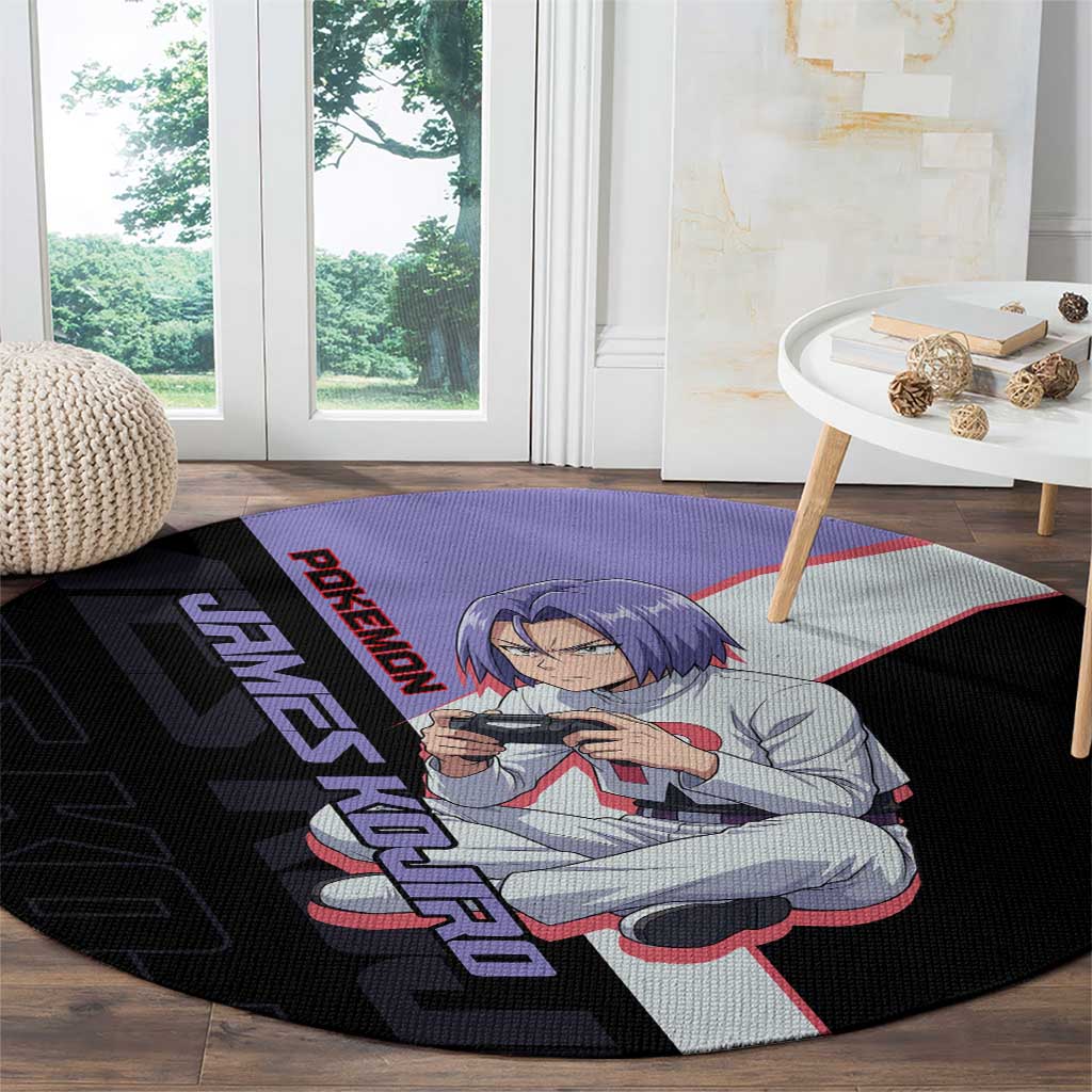 James Kojiro Poké Round Carpet Classic Villain Anime Style