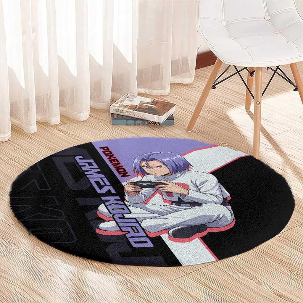 James Kojiro Poké Round Carpet Classic Villain Anime Style