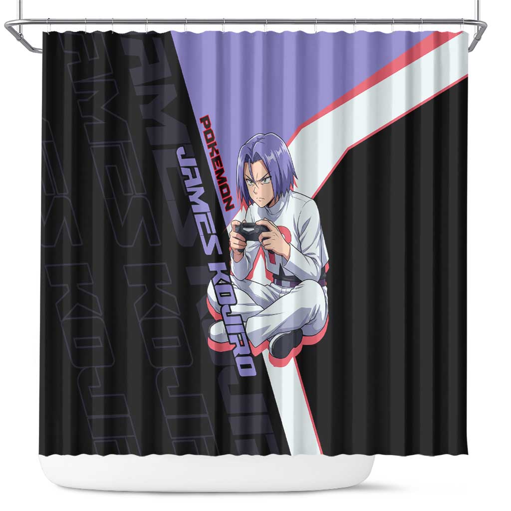 James Kojiro Poké Shower Curtain Classic Villain Anime Style