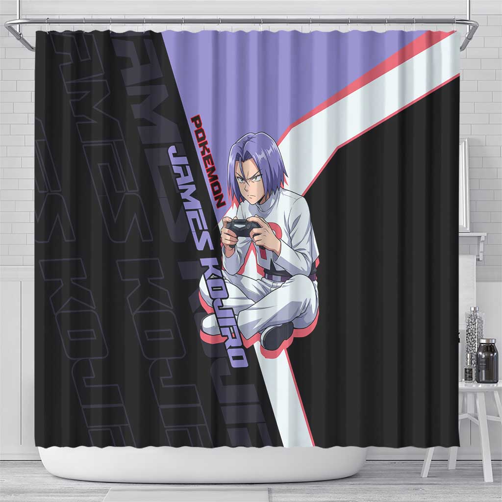 James Kojiro Poké Shower Curtain Classic Villain Anime Style