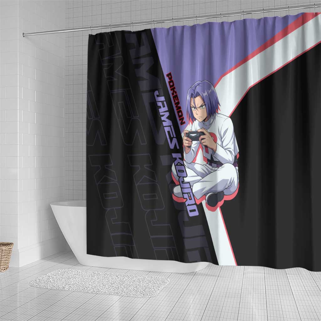 James Kojiro Poké Shower Curtain Classic Villain Anime Style
