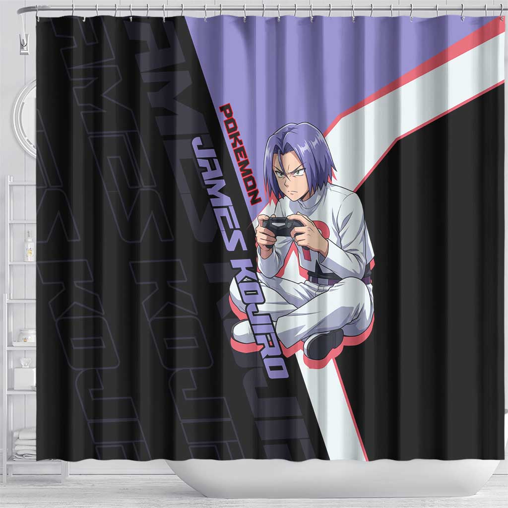 James Kojiro Poké Shower Curtain Classic Villain Anime Style