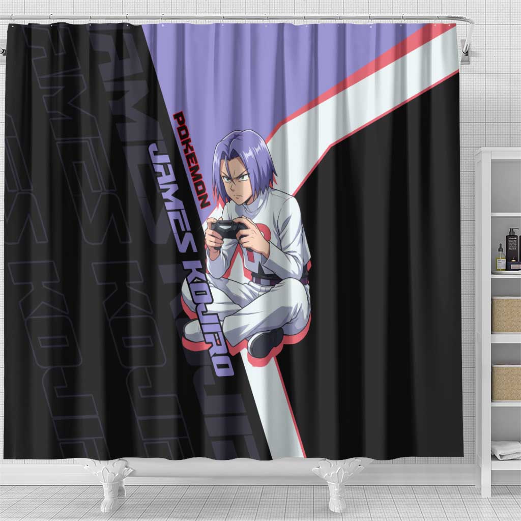 James Kojiro Poké Shower Curtain Classic Villain Anime Style